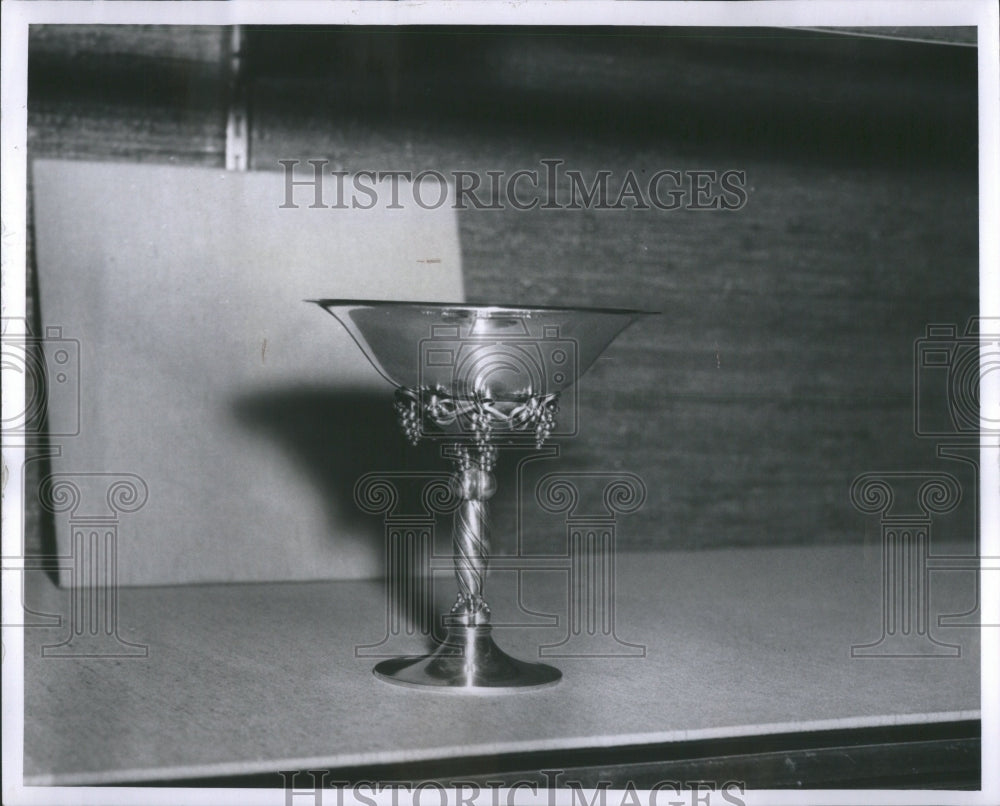 1959 Press Photo Silver Wine Glas Beautiful Designed