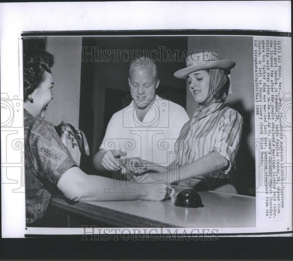 1958 Press Photo Philip Crosby Actor Singer