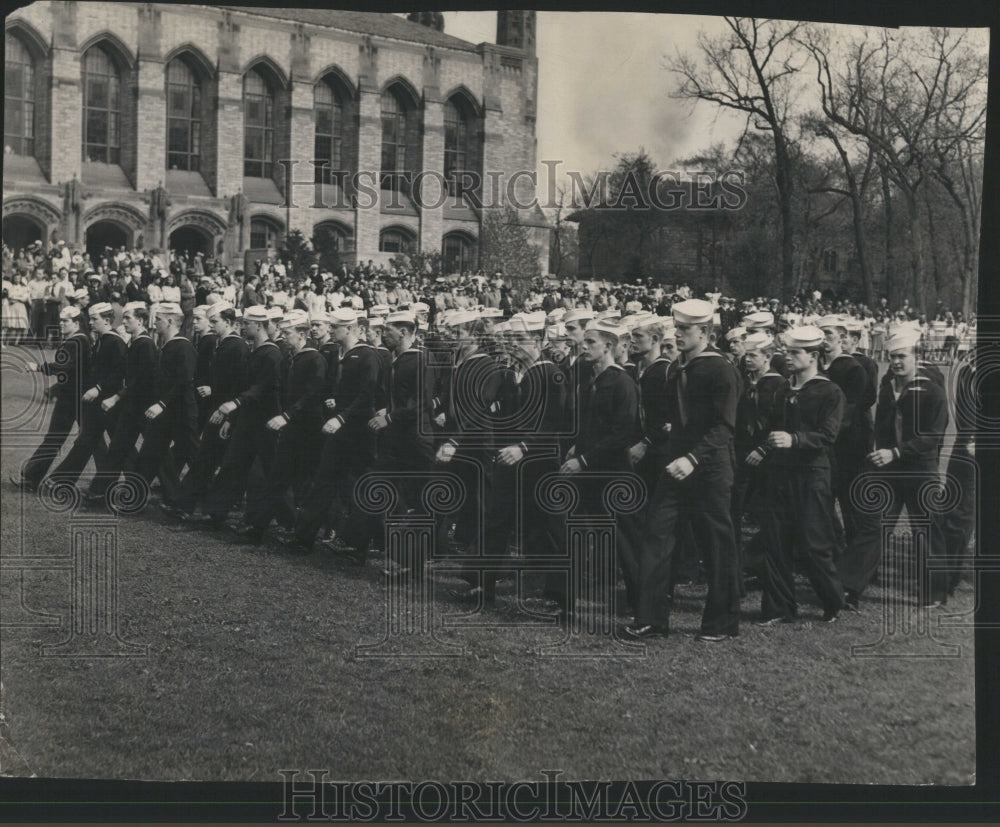 1948 Press Photo Meadow Evanston Campus NU Marching