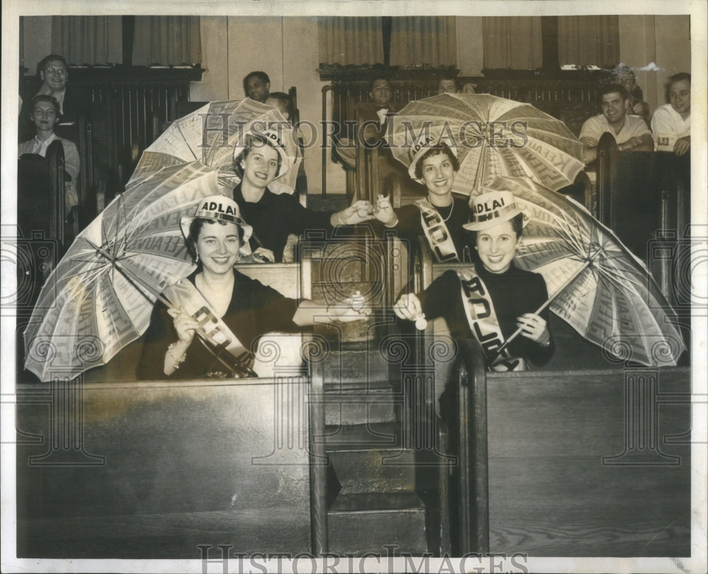 1956 Press Photo Northwestern Student Democratic Rally