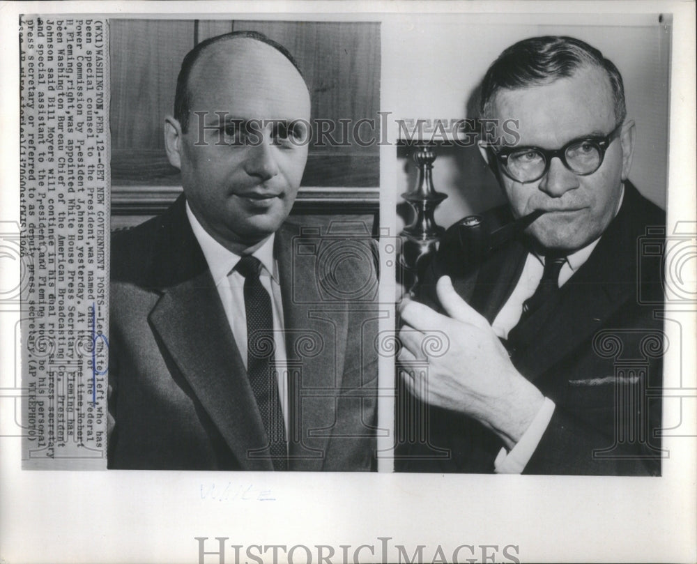 1966 Press Photo Presidents Appoints White and Fleming