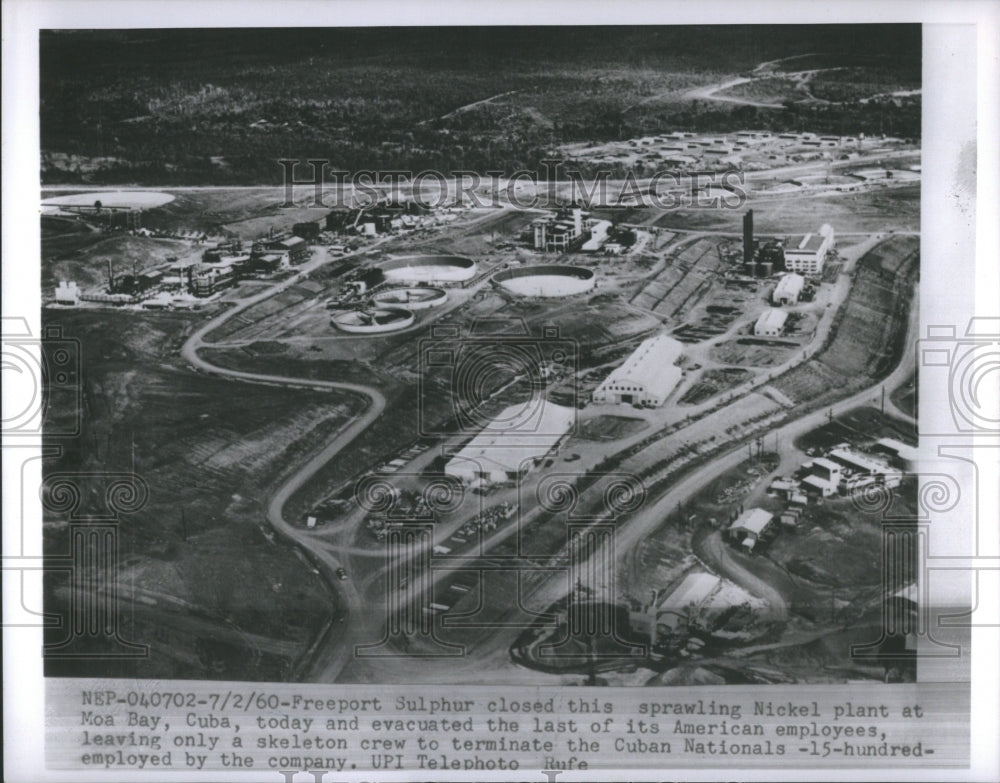 1960 Press Photo Freeport Sulpher Terminate Cuban Nat.