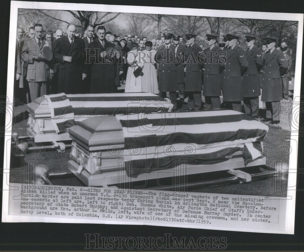 1959 Press Photo Burial At Arlington National Cemetery