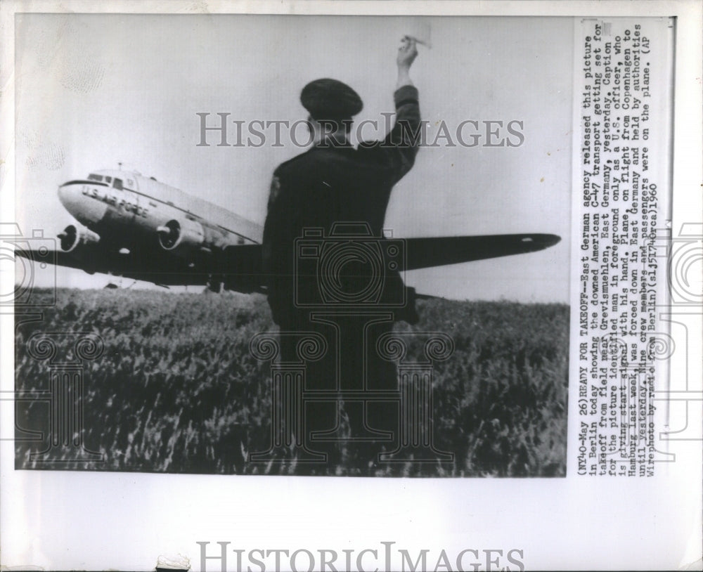 1960 Press Photo American C47 East Germany Supply Plane