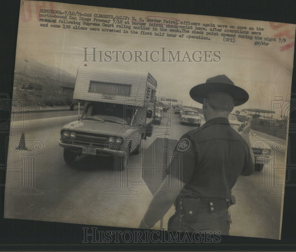 1976 US Boarder Patrol Officers Cars San - Historic Images