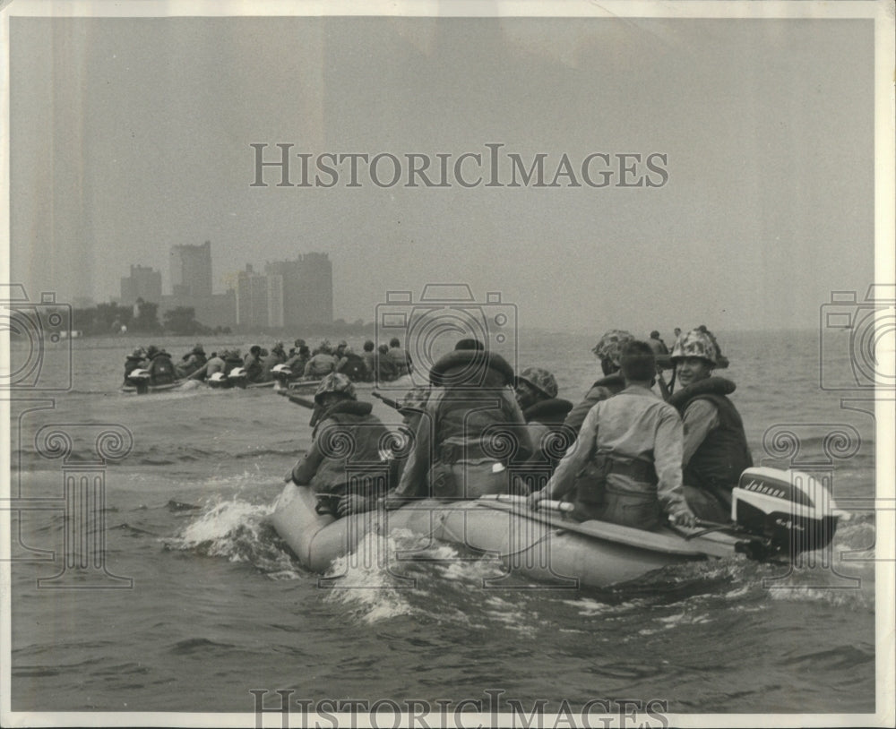 1957 Press Photo US Veterans 57th St. Beach Chicago Ill