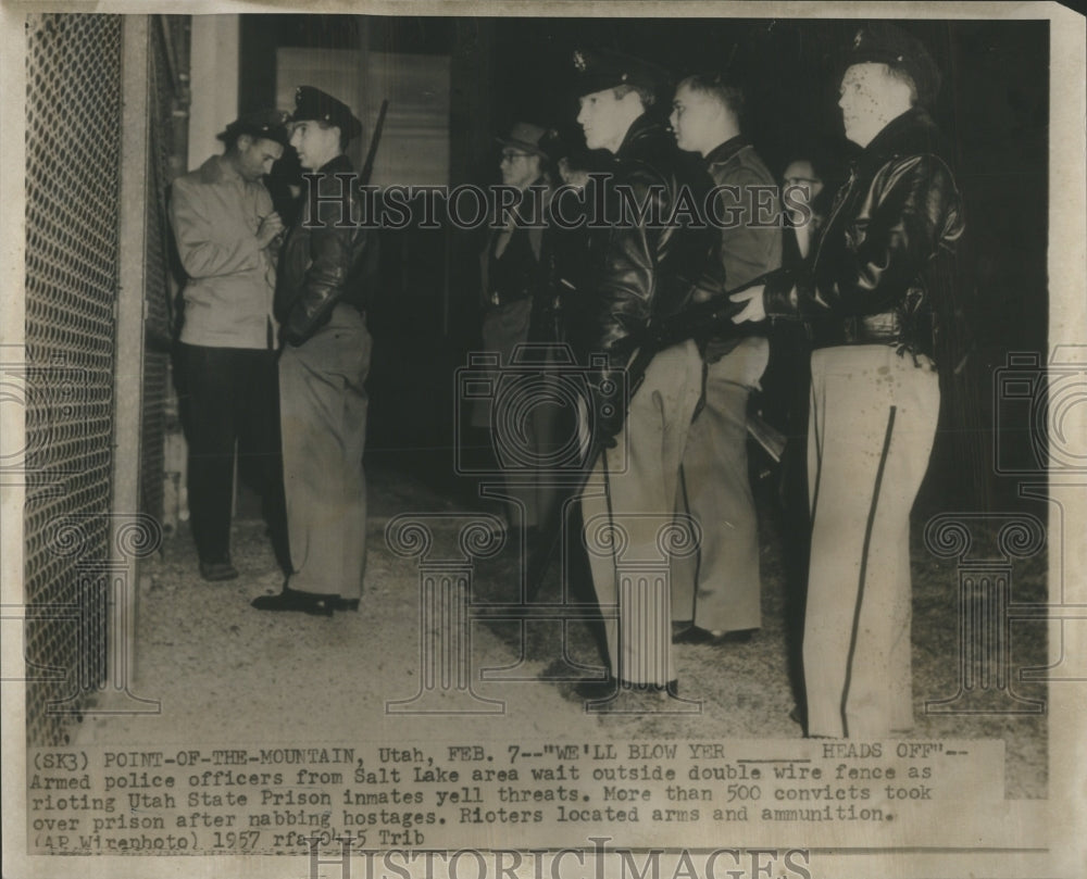 1957 Press Photo Inmates Take Over Utah State Prison