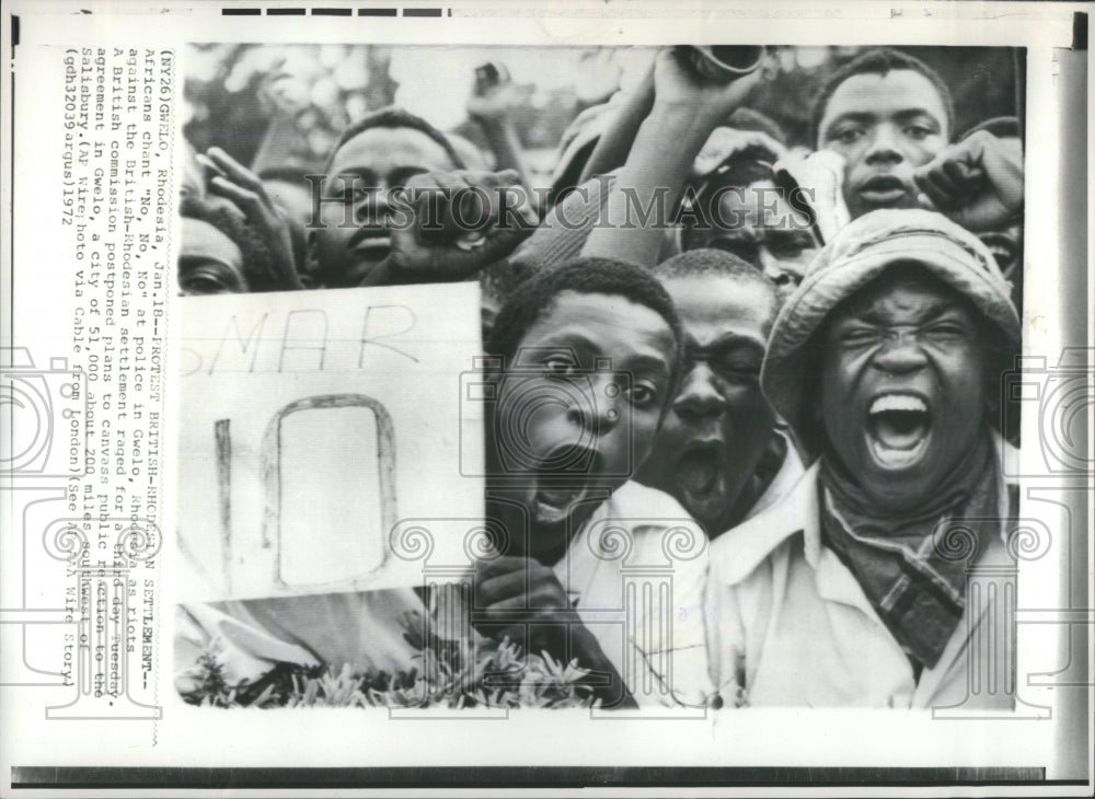 1972 Press Photo African Police Gwelo British Rhodesia