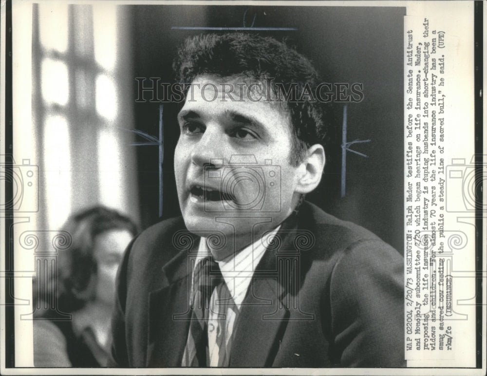 1973 Press Photo Ralph Nader