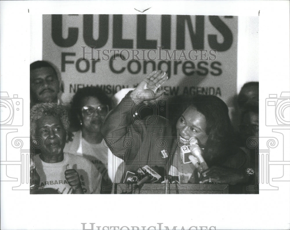 1990 Barbara Rose Collias Election Worss Po - Historic Images