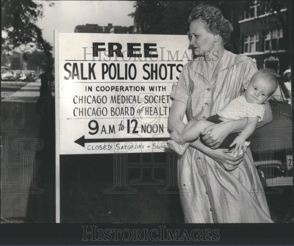 1956 Press Photo Mrs Clifford KingeryBaby Michael Sign