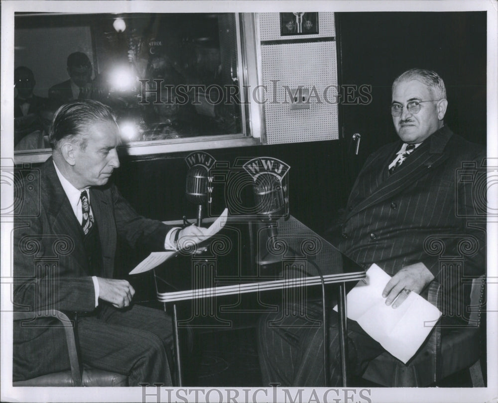 1947 Press Photo Mayor Edward JJeffies Engineer L Van