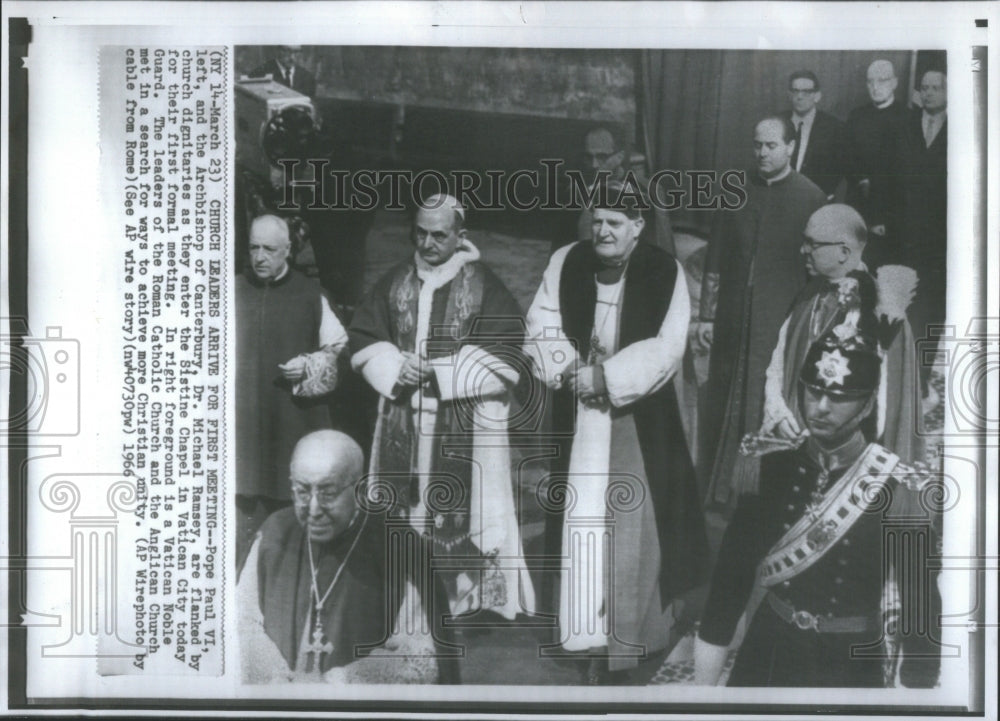 1966 Press Photo Arthur Michael Ramsey Baron Canterbury