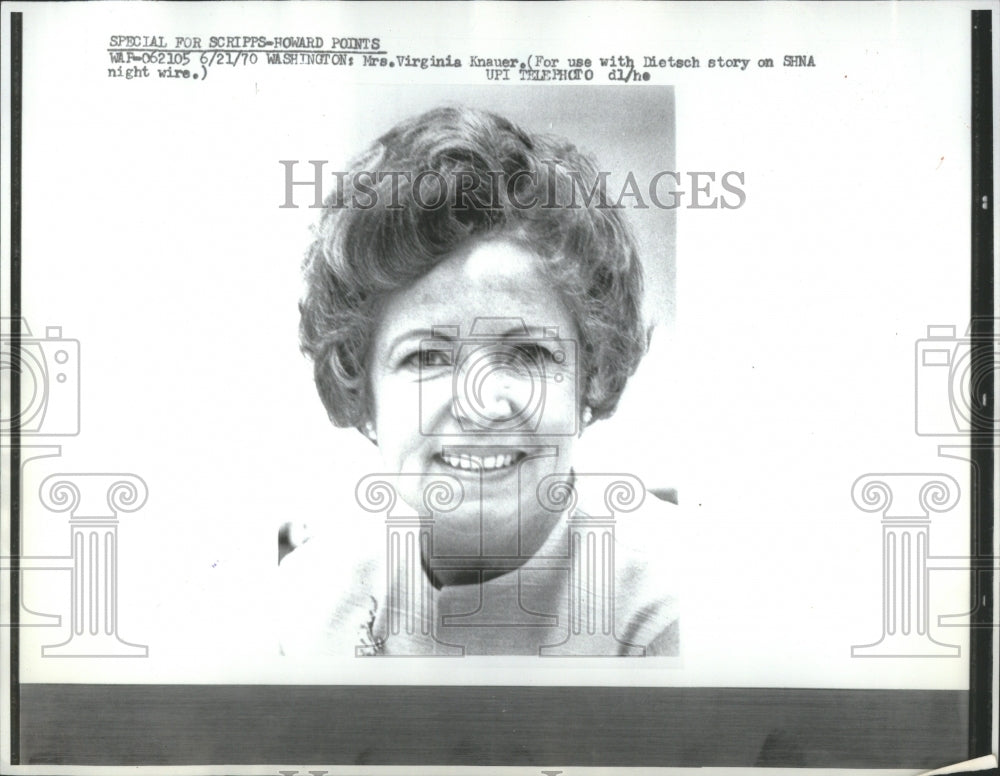 1970 Press Photo Virginia Harrington Former American