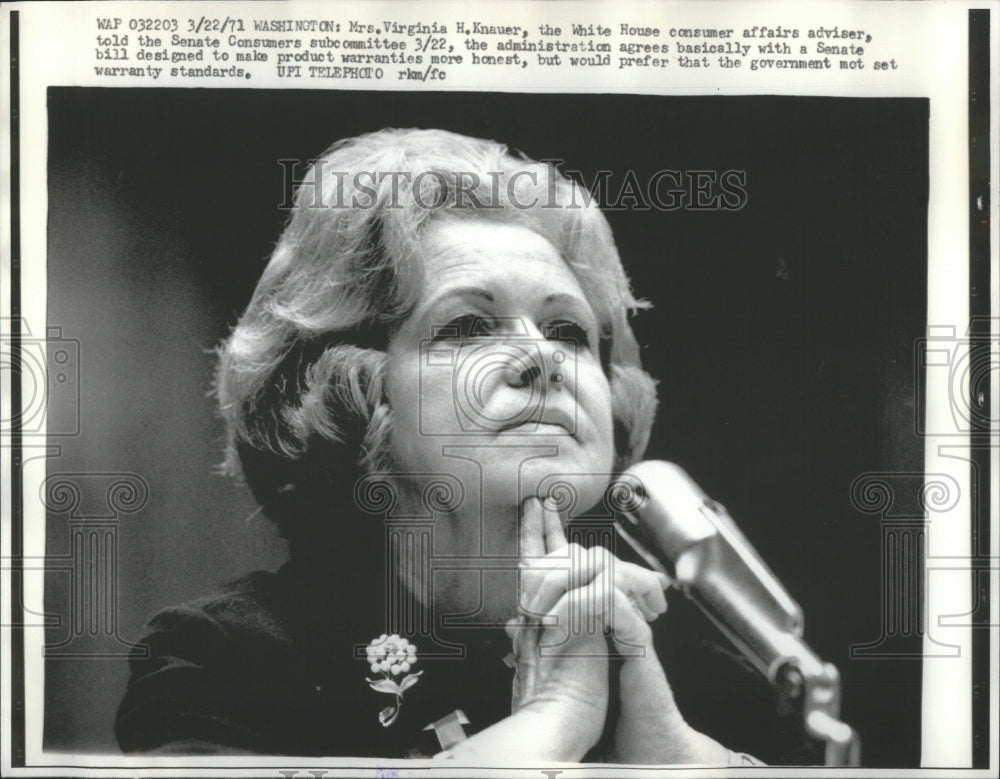 1971 Press Photo Virginia Harrington Knauer Woman