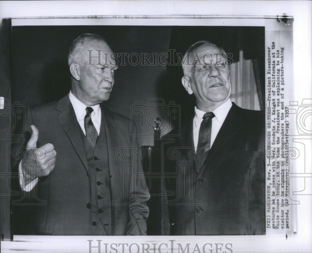 1957 Press Photo President Eisenhower