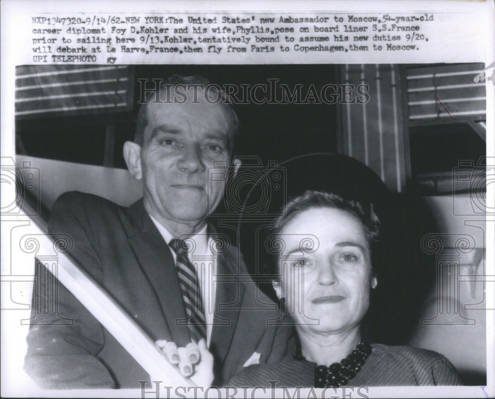 1962 Press Photo Foy David Kohler American Diplomat