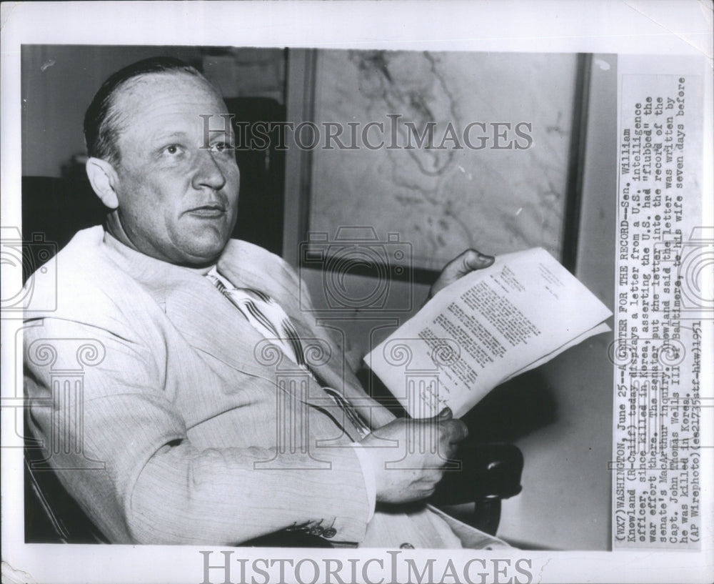 1951 Sen William Knowland Politician-Historic Images