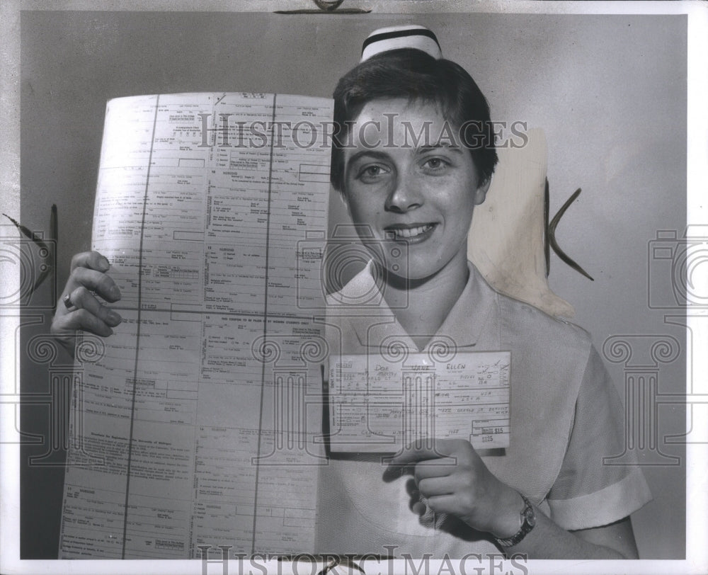 1960 Press Photo University Michigan Time Registration