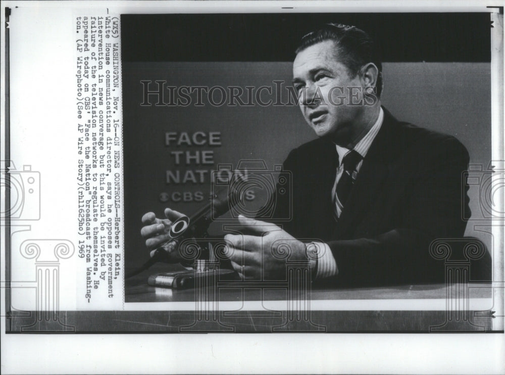 1969 Herbert Klein White House Comm. Director Press Photo