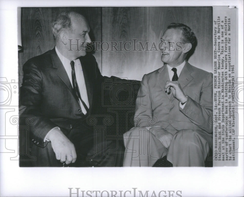 1961 Press Photo French leader meet