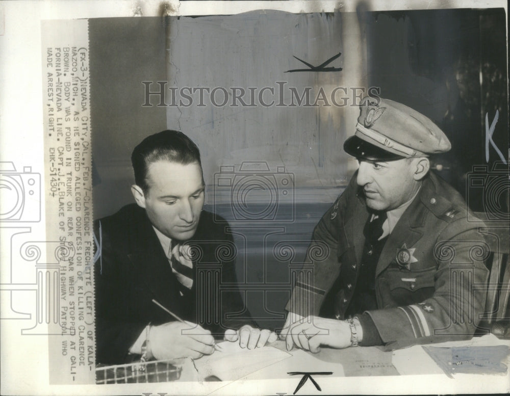 1938 Press Photo Clarence Frechette Alleged Confession