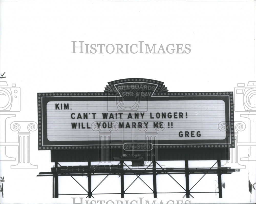 1991 Press Photo Marry Bil Board Pic Michael Green