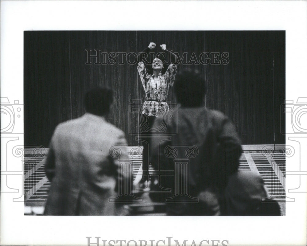 1980 Press Photo Patent Leather Shoes Auditions