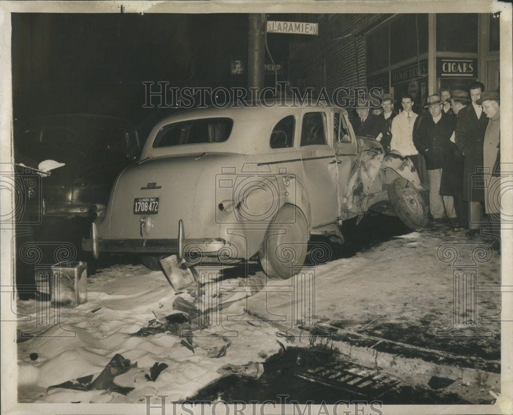 1947 Press Photo Traveling Liquor Stills Wreck Fillmore