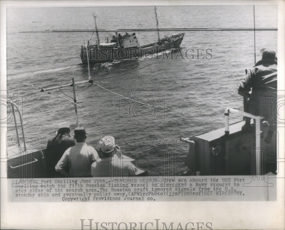 1961 Press Photo Navy Search Missing Ship Thresher