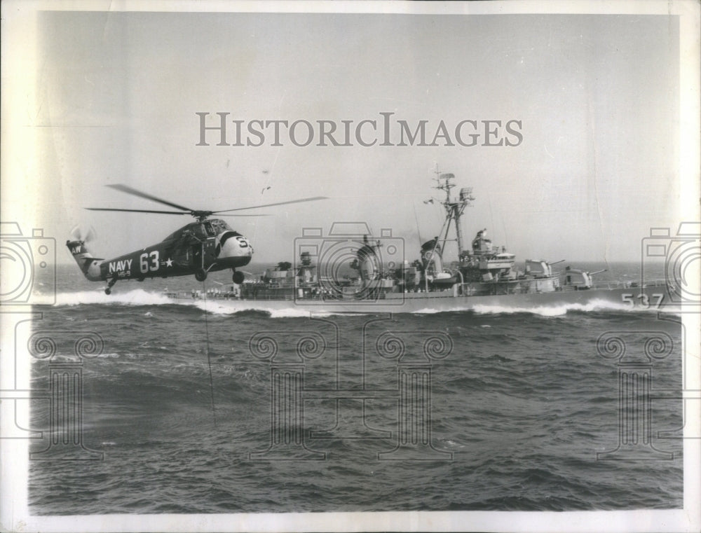 1961 Press Photo US Navy Helicopter Training Exercise