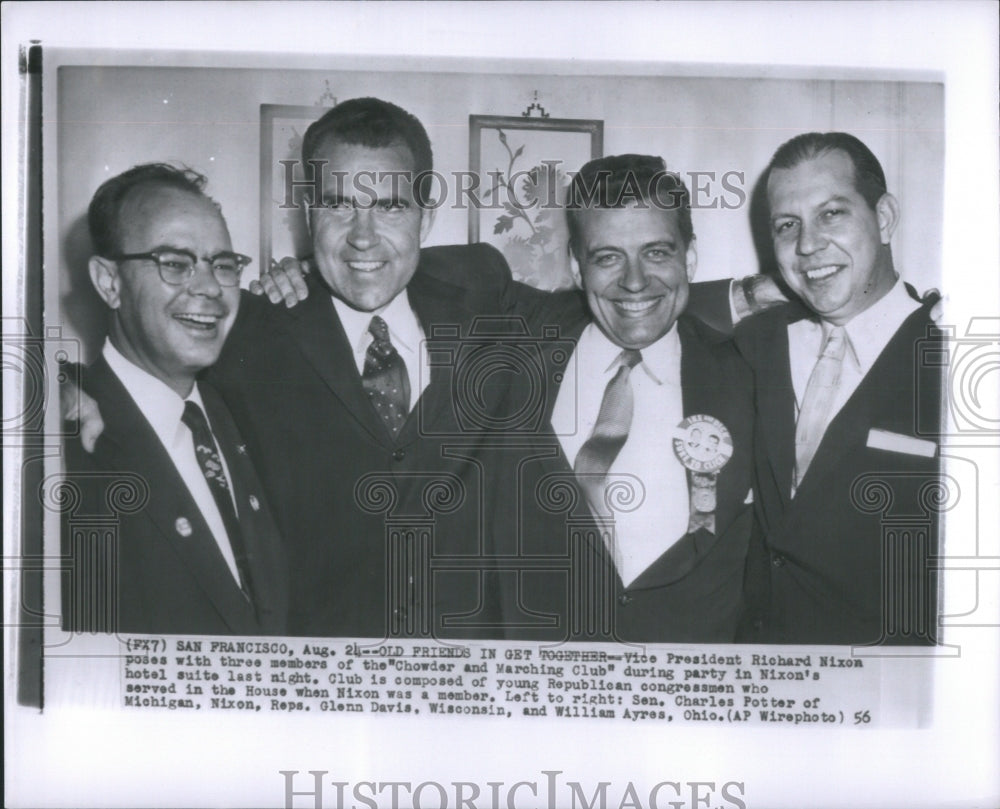 1956 Press Photo Richard Nixon as VP With Politicians - Historic Images