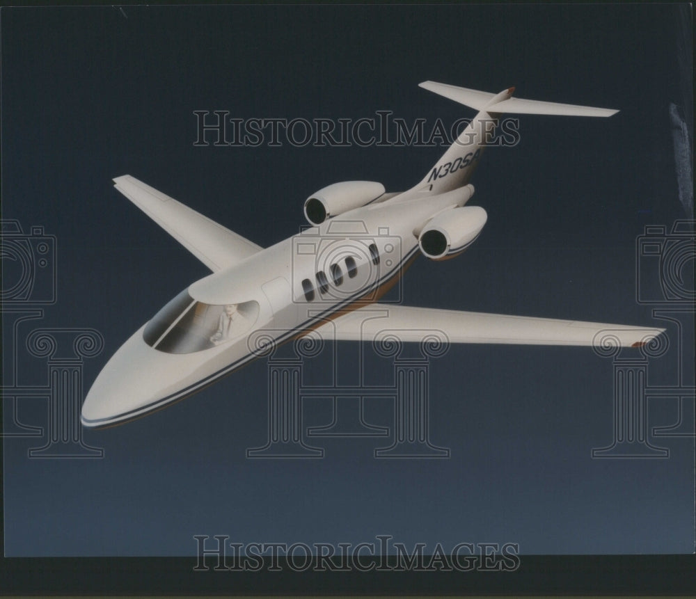 1988 Press Photo Prototype Drawing of Corporate Jet