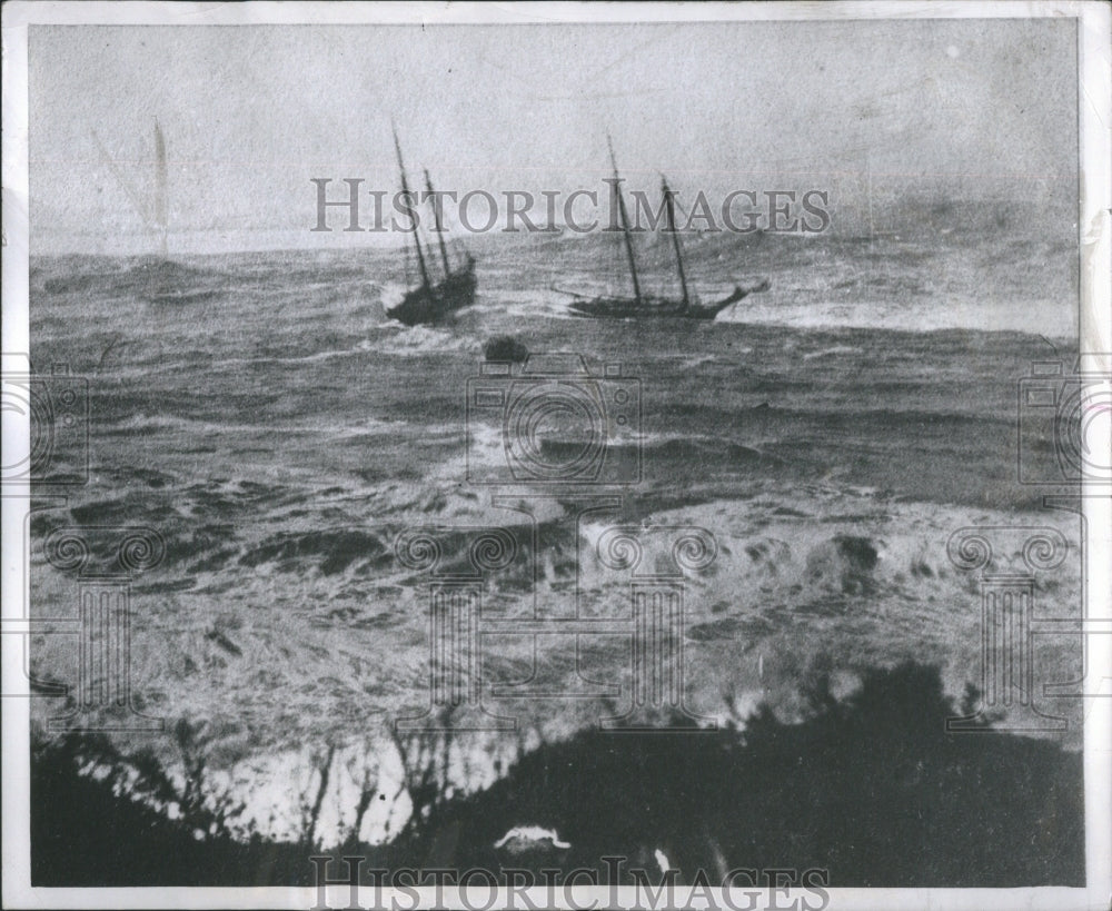 1954 Press Photo Storm Mendocino County Pacific