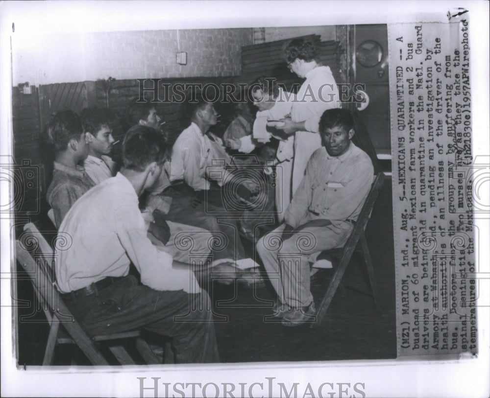 1957 Press Photo Labor migratory Mexicans Farm Workers