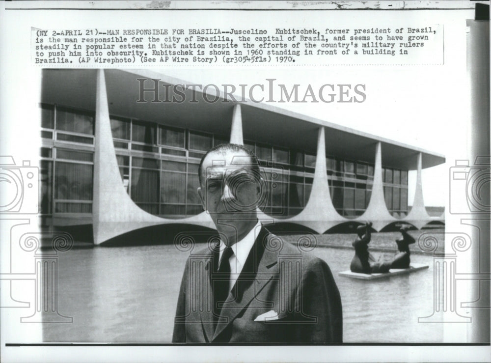 1970 Press Photo Juscelino Kubitscheck