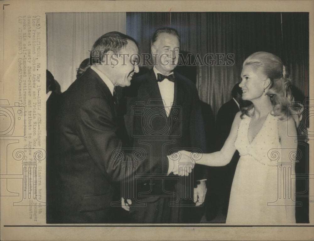 1972 Press Photo Frank Sinatra Spiro Agnew Tricia Nixon