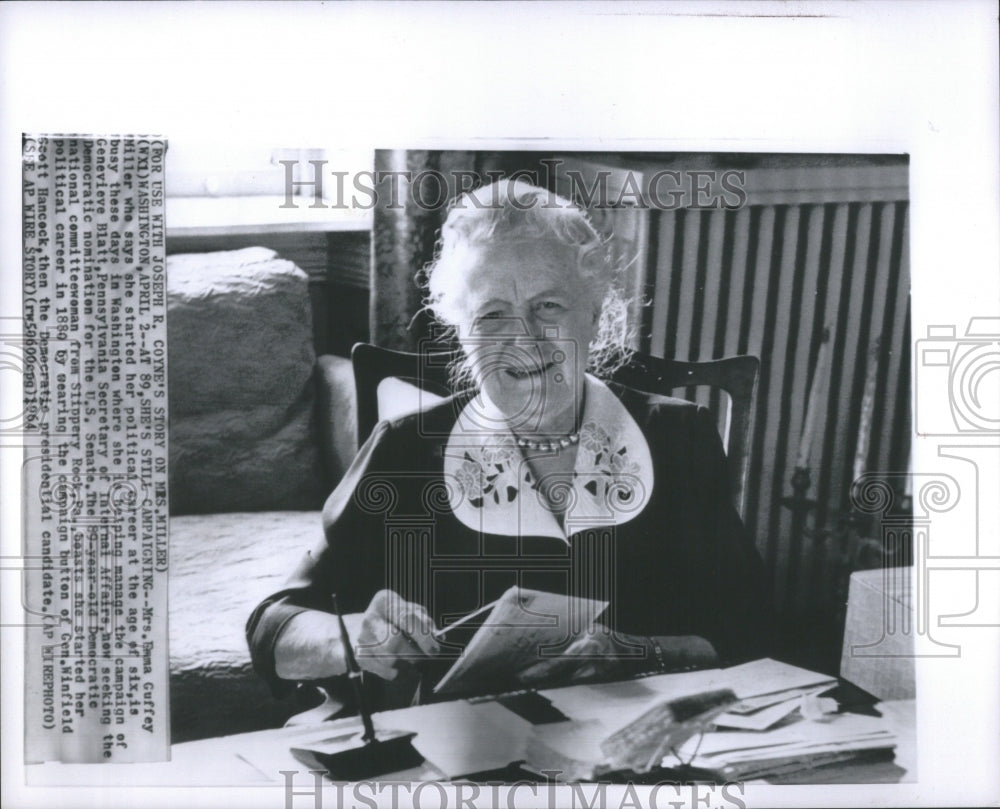 1964 Press Photo Emma Guffey Miller Politician