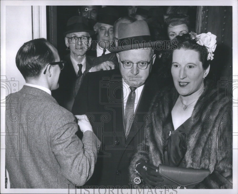 1958 Press Photo Mayor Louis C Miriani Wife Shubert