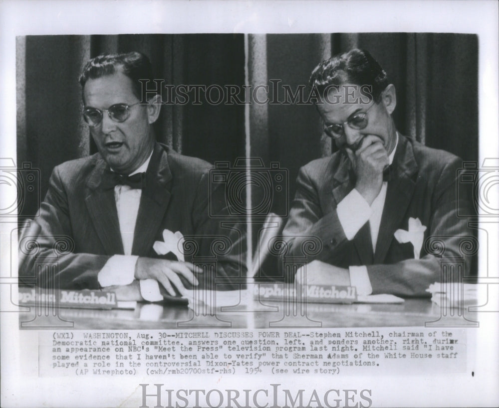 1954 Press Photo Stephen Mitchell Chairman Democratic