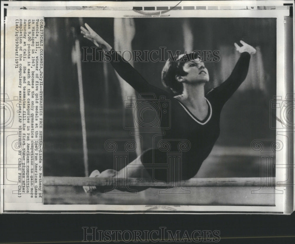 1971 Press Photo Linda Jo Metheny Gymnast