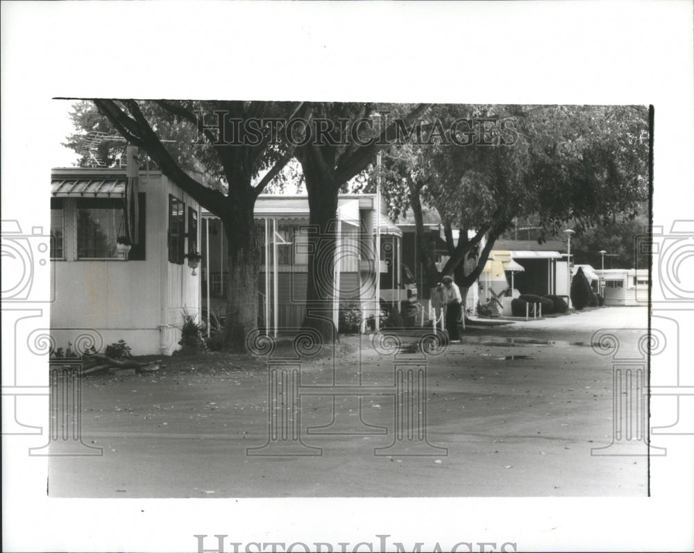 1990 Press Photo Trailer Parks Michigan Road Trees