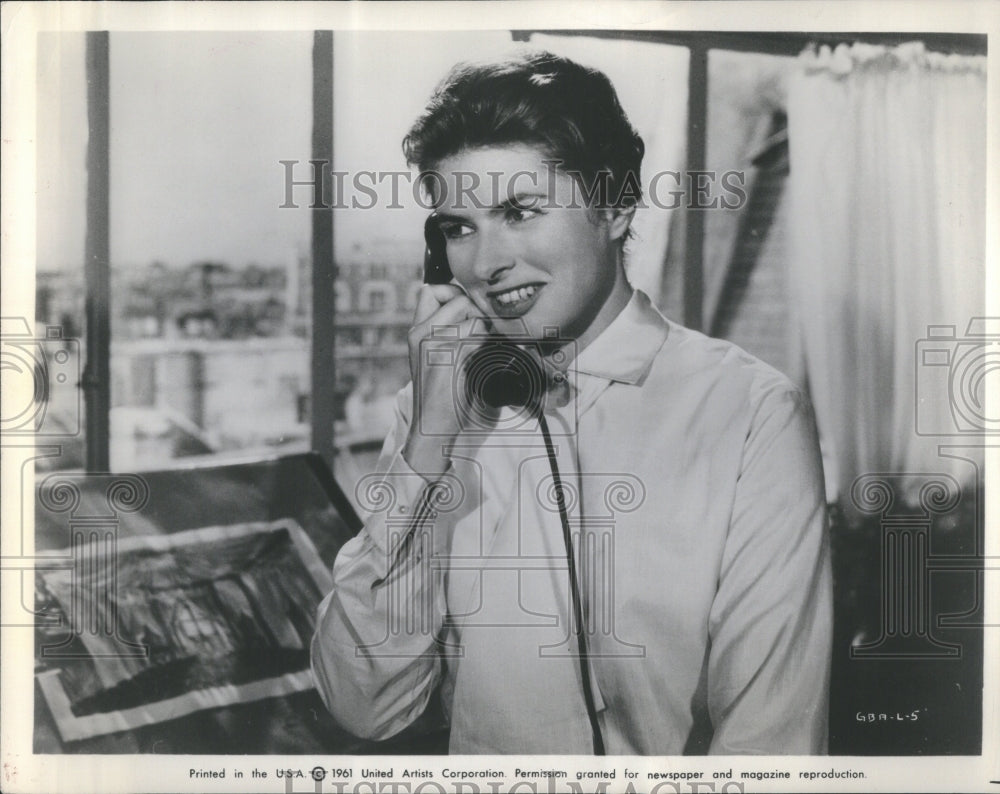 1961 Press Photo Ingrid Bergman Actress