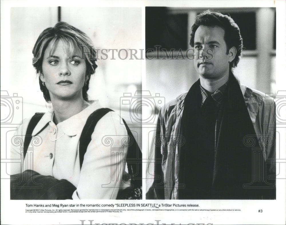 1993 Press Photo Tom Hanks Meg Ryan Comedy Sleepless