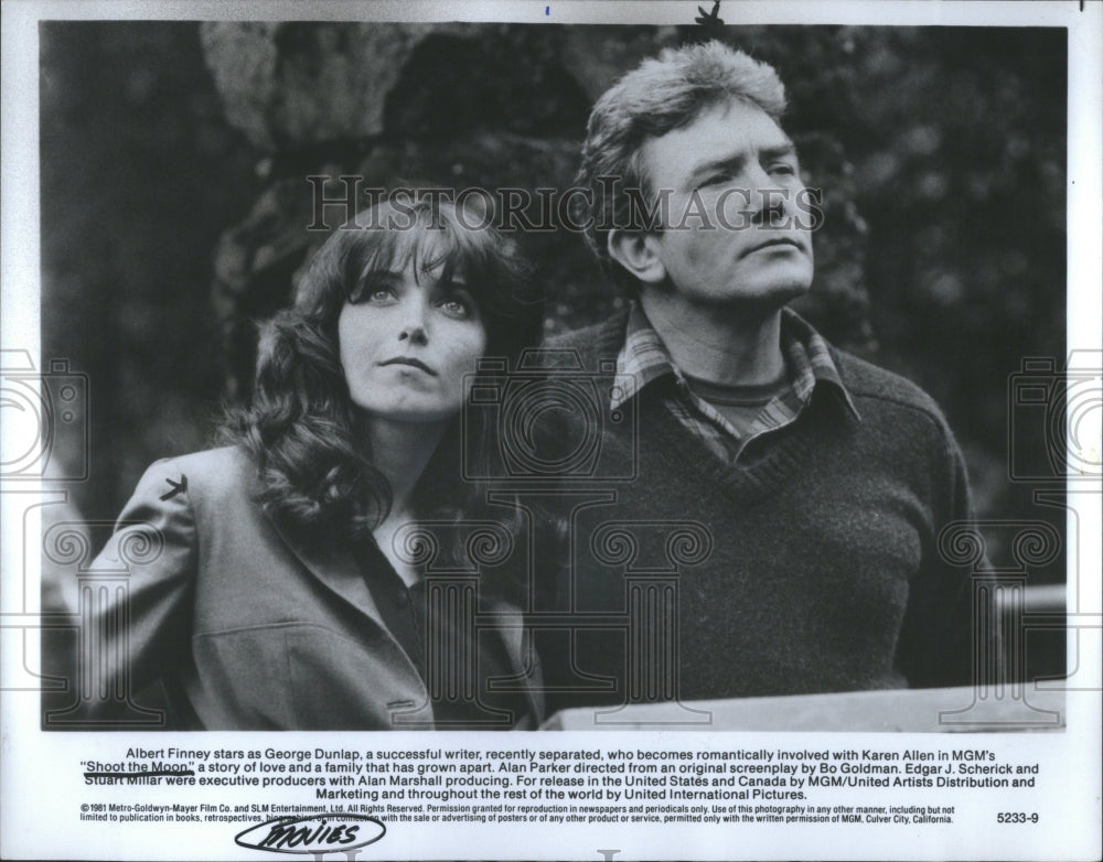 1982 Press Photo Shoot Moon Albert Finney Diane Keaton