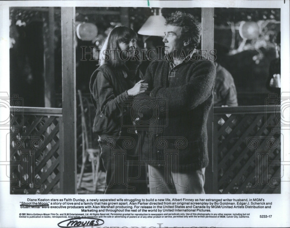 1982 Press Photo Diane Keaton Albert Finney Shoot Moon