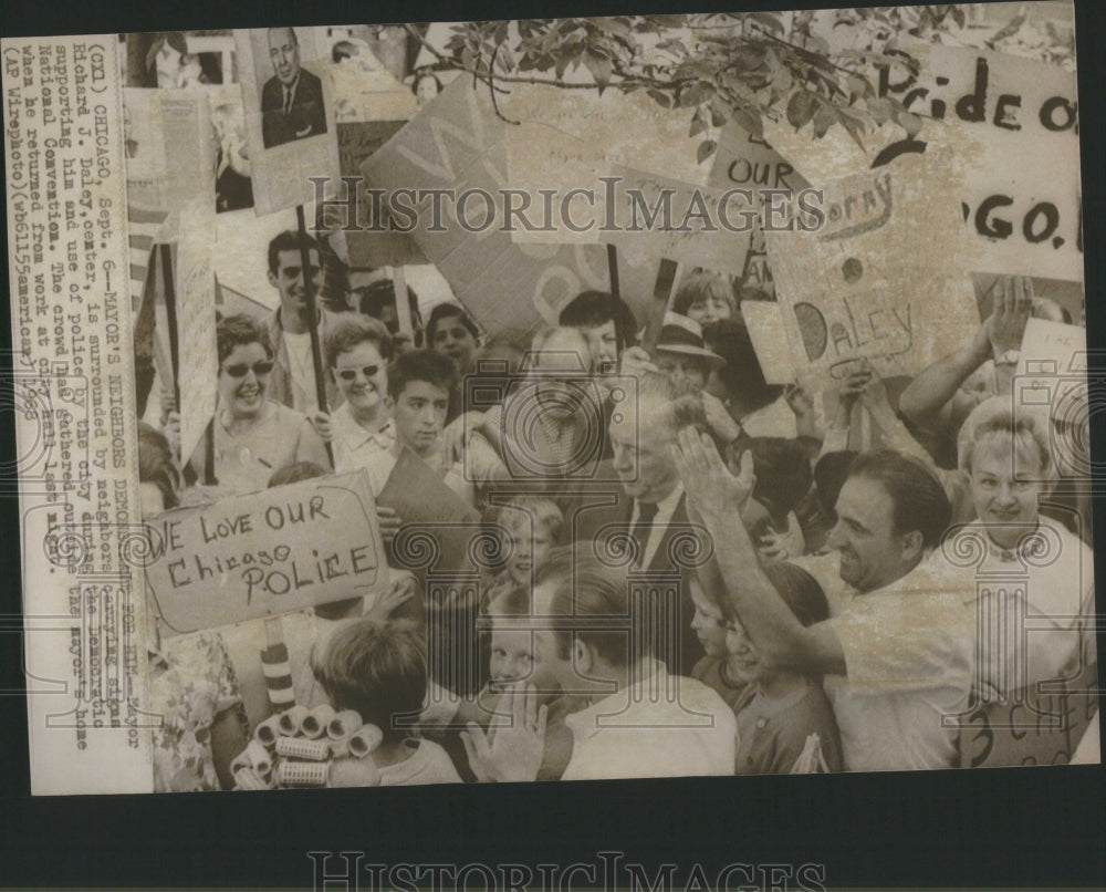 1968 Press Photo Mayor Richard J Daley Democratic Natio