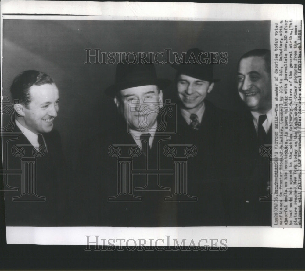 1938 Press Photo Premier Edward Daladier Chamber