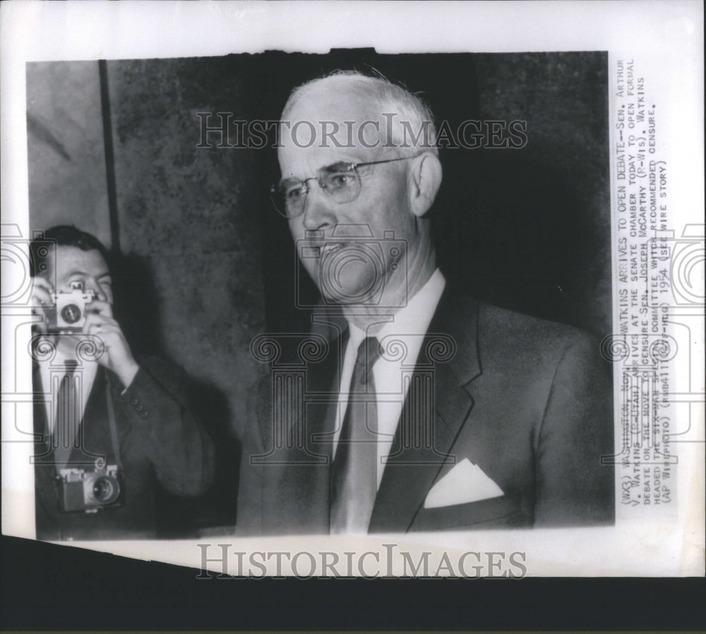 1954 Press Photo Sen Arthur V Watkins Joseph McCrathy