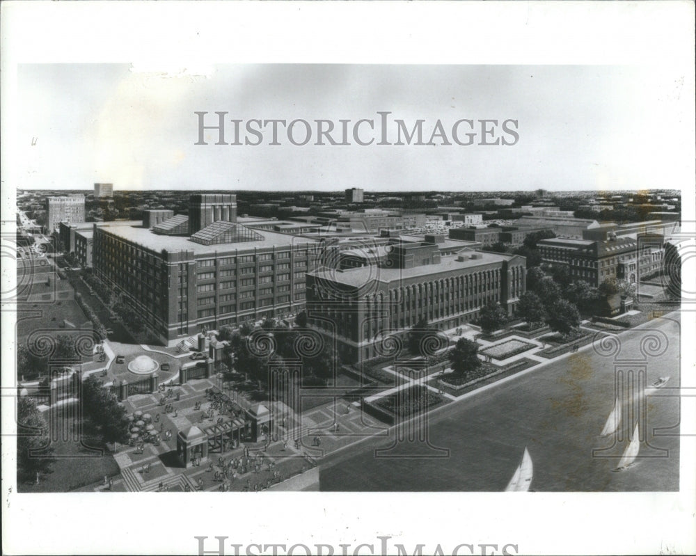 1984 Press Photo Stroh Companies Site Detroit River